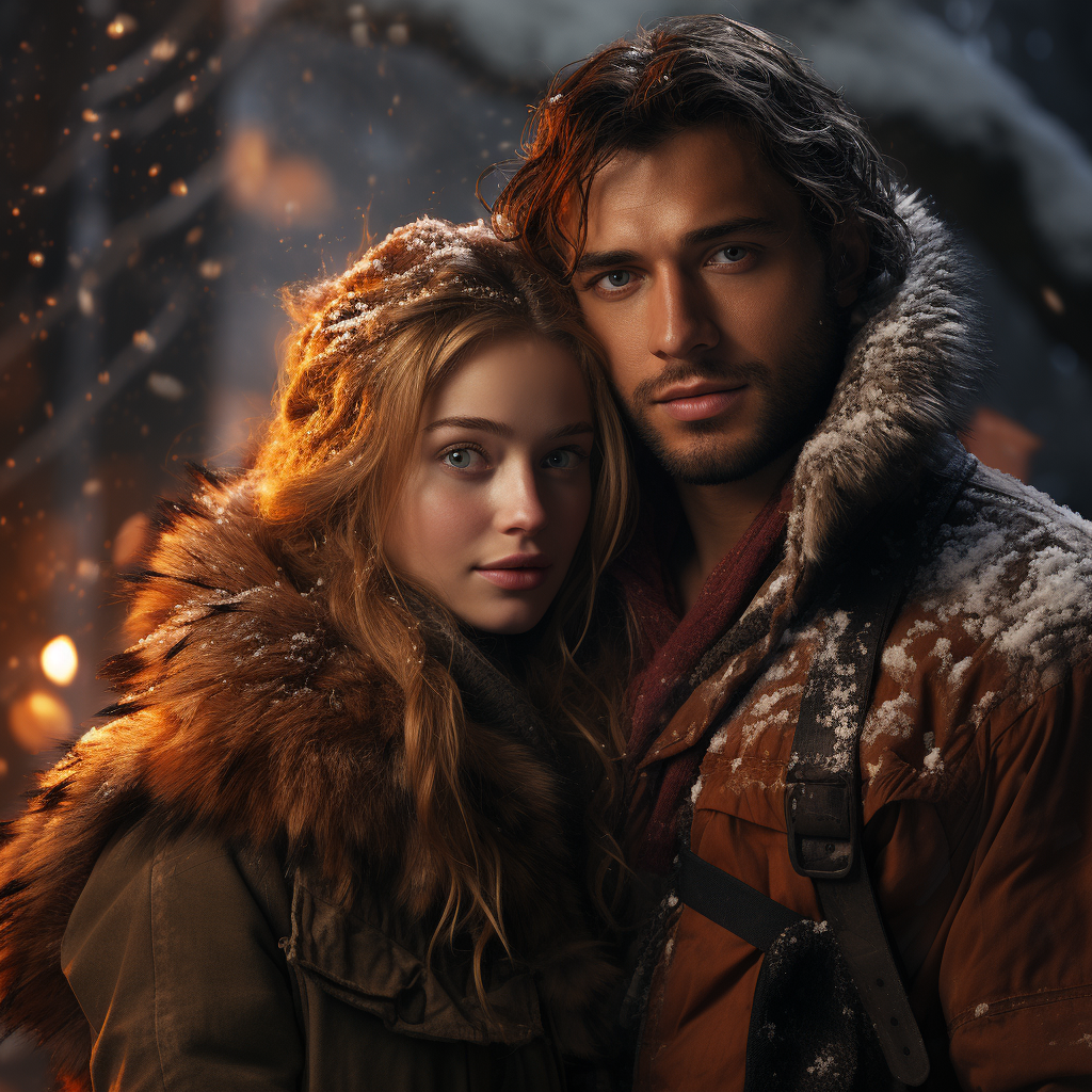 Winter Fantasy Fairytale Couple Portrait | 8K Resolution